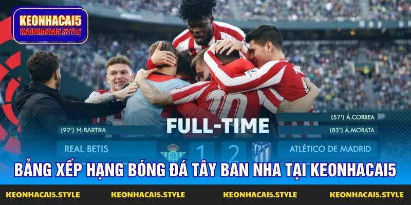 bang xep hang bong da tay ban nha tai keonhacai5